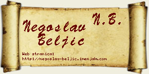 Negoslav Beljić vizit kartica